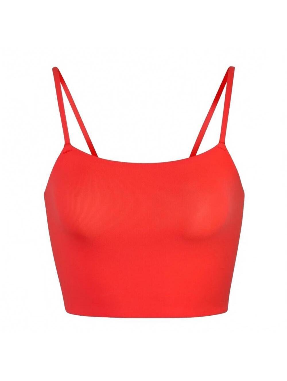 SKIMS Fits Everybody Strappy Back Cami Tank Top Cropped Poppy Neon Orange Medium